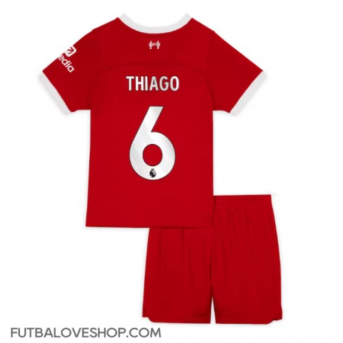 Dres Liverpool Thiago Alcantara #6 Domáci pre deti 2023-24 Krátky Rukáv (+ trenírky)